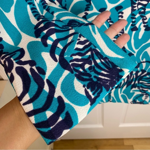 LILLY PULITZER Devina Shift Turquoise Dress in I’m Game Zebra Print Wome… - Picture 5 of 13